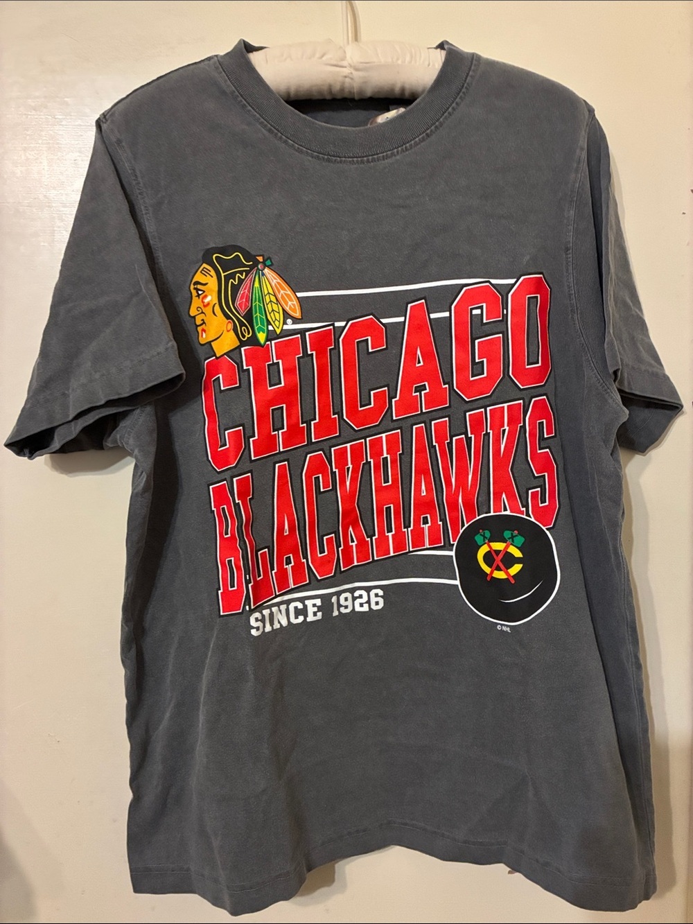 NWT Chicago Blackhawks NHL gray short sleeve T-shirt size small